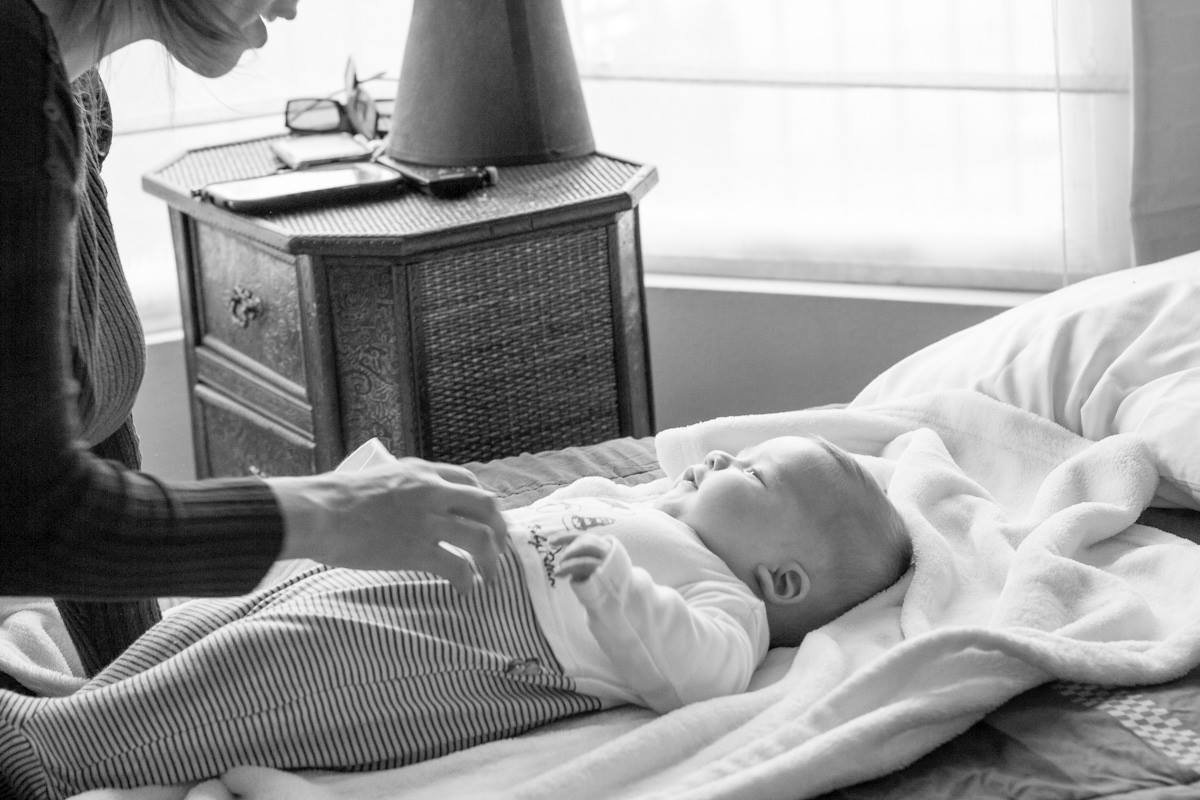 Documentary family photography session in Perth, black and white